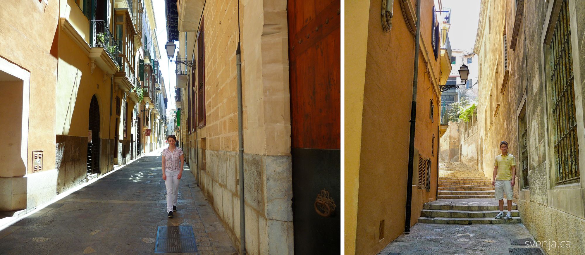 Two pictures, one with Svenja, one with Aaron, but both in Mallorca, Spain